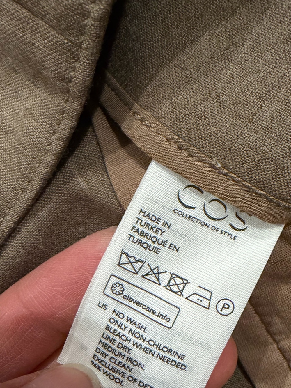 COS Belted Wool Trousers Tan Lightweight Size 6 NWT! - Picture 8 of 13